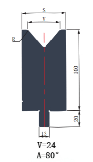 LYNCCN WAY100.80 V24 Single V Die Hydraulic Press Brake Tooling
